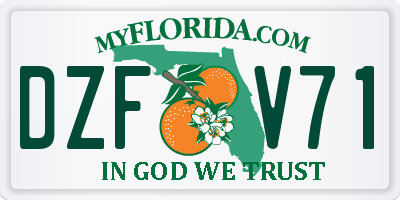 FL license plate DZFV71