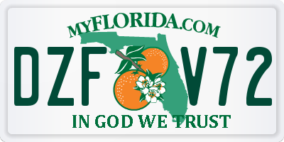 FL license plate DZFV72