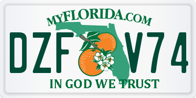 FL license plate DZFV74