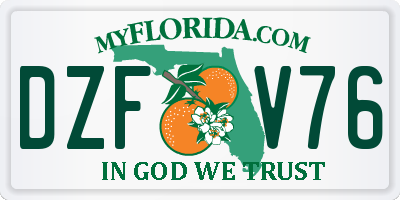 FL license plate DZFV76