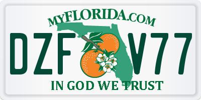 FL license plate DZFV77