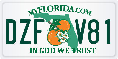 FL license plate DZFV81