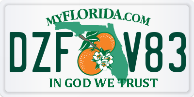 FL license plate DZFV83