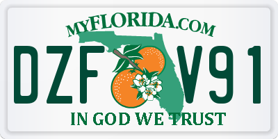 FL license plate DZFV91