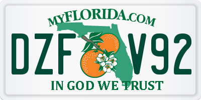 FL license plate DZFV92
