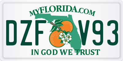 FL license plate DZFV93