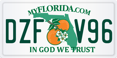 FL license plate DZFV96