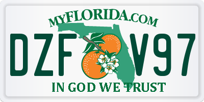 FL license plate DZFV97