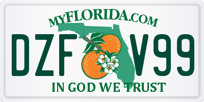 FL license plate DZFV99