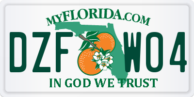 FL license plate DZFW04