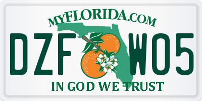 FL license plate DZFW05