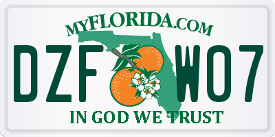 FL license plate DZFW07