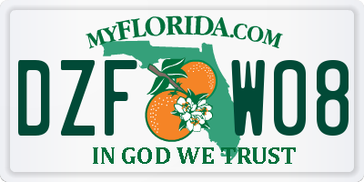 FL license plate DZFW08