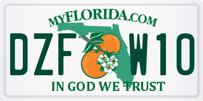 FL license plate DZFW10