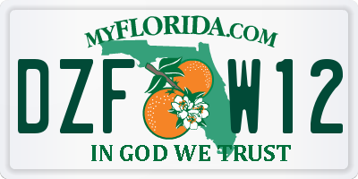 FL license plate DZFW12