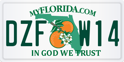 FL license plate DZFW14