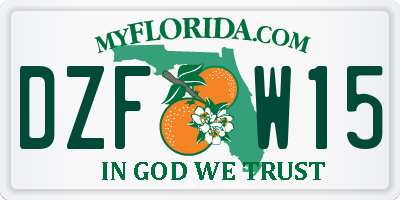 FL license plate DZFW15