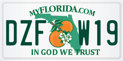 FL license plate DZFW19