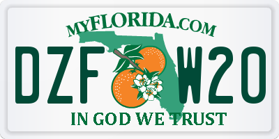 FL license plate DZFW20