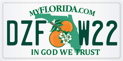 FL license plate DZFW22