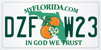 FL license plate DZFW23