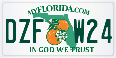 FL license plate DZFW24