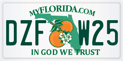FL license plate DZFW25