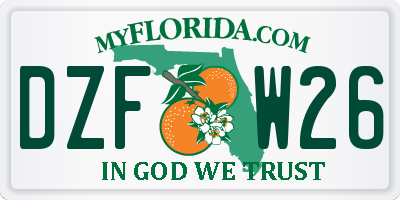 FL license plate DZFW26
