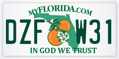 FL license plate DZFW31