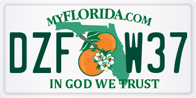 FL license plate DZFW37