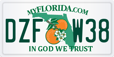 FL license plate DZFW38