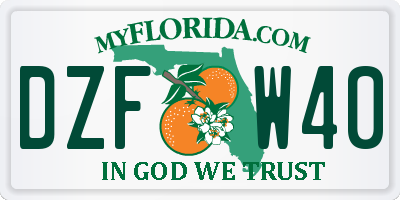 FL license plate DZFW40
