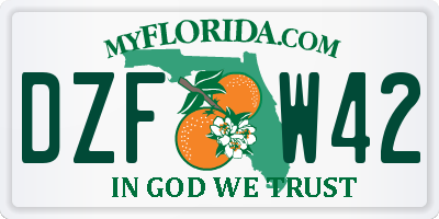 FL license plate DZFW42