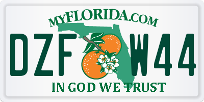 FL license plate DZFW44