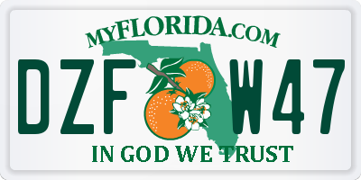 FL license plate DZFW47