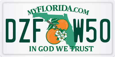 FL license plate DZFW50