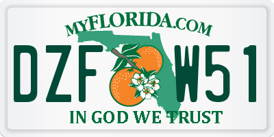 FL license plate DZFW51