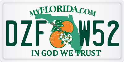 FL license plate DZFW52