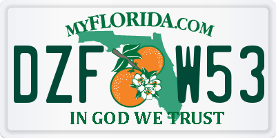 FL license plate DZFW53