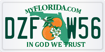 FL license plate DZFW56