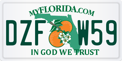 FL license plate DZFW59