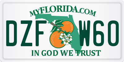FL license plate DZFW60