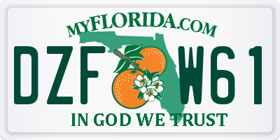 FL license plate DZFW61