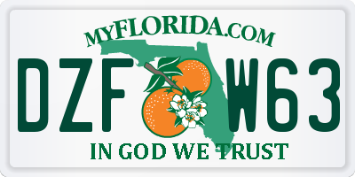 FL license plate DZFW63