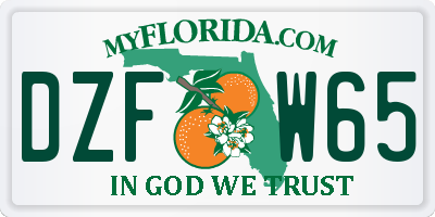 FL license plate DZFW65