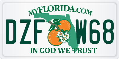 FL license plate DZFW68