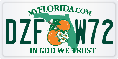 FL license plate DZFW72