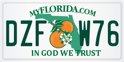 FL license plate DZFW76