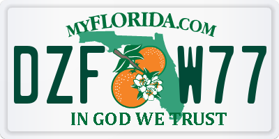 FL license plate DZFW77