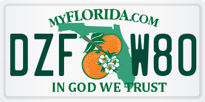 FL license plate DZFW80